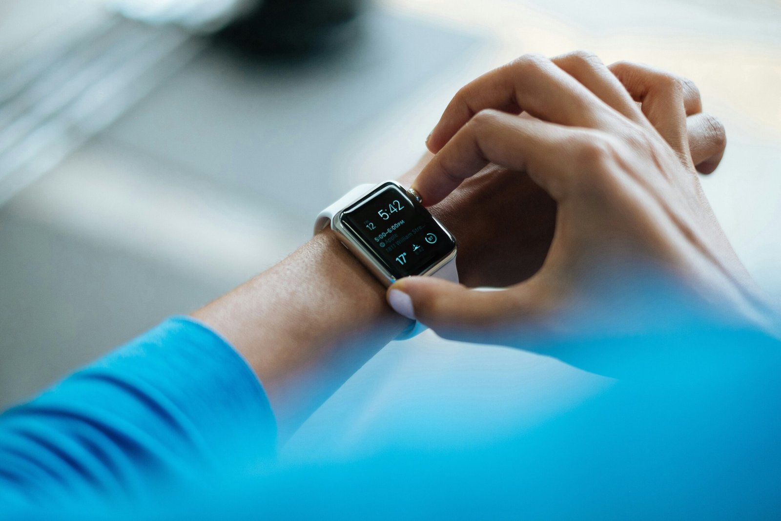 man checking his vitals with wearables
